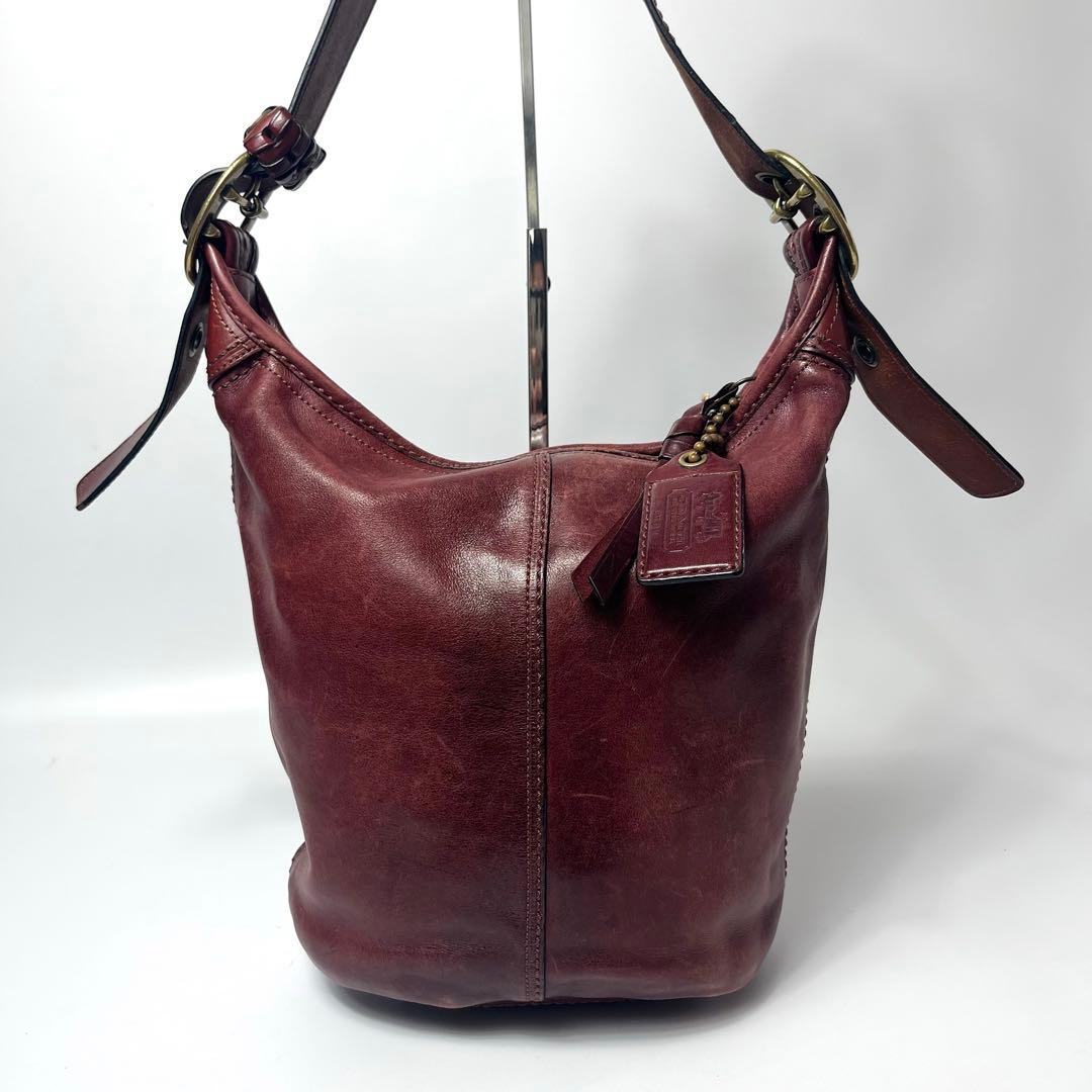 COACH オールドコーチ ショルダーバッグ グラブタンレザー ボルドー 881