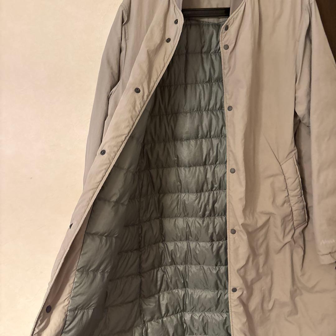 ナンガ　ノーカラーソフトダウンコート　ユニセックス