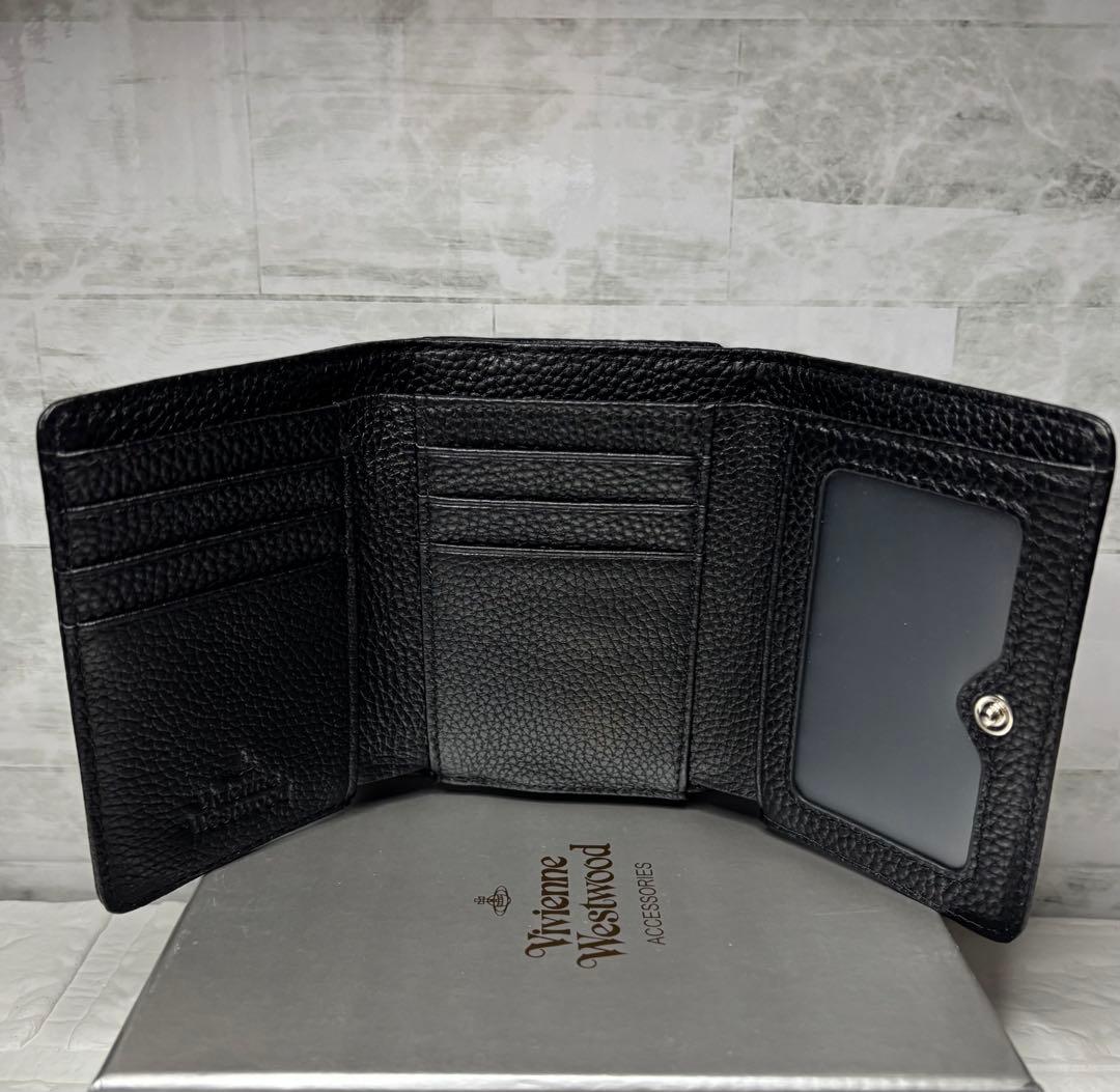 上品！大人気！ヴィヴィアンウエストウッド スモールフレームウォレット 黒