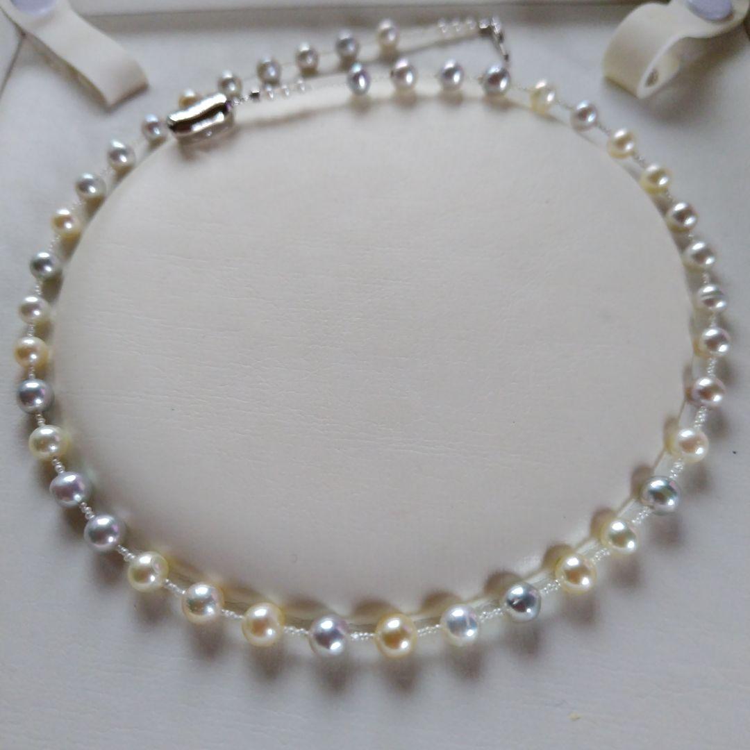 アコヤ真珠、あこや砂ケシパールの、オメガ風ネックレス