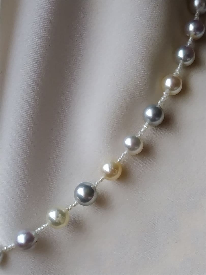 アコヤ真珠、あこや砂ケシパールの、オメガ風ネックレス