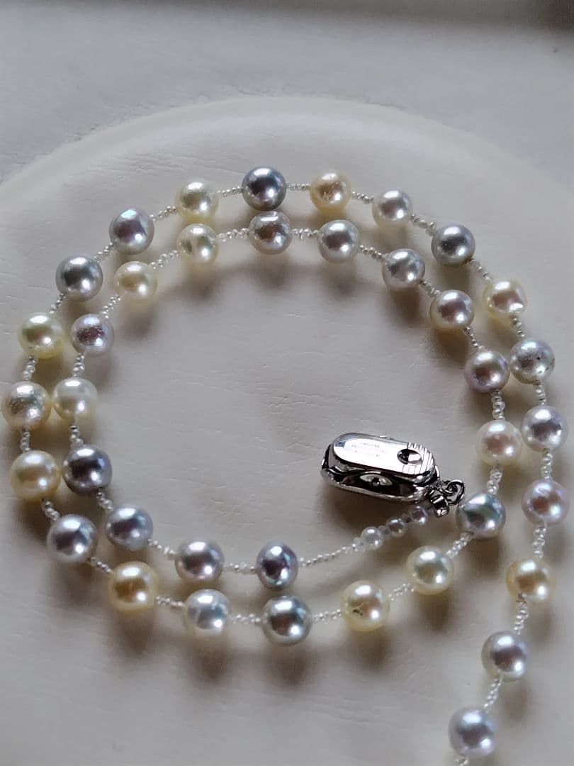 アコヤ真珠、あこや砂ケシパールの、オメガ風ネックレス