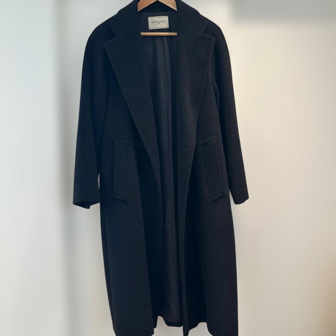 UNITED ARROWS ウール　ロングコート　黒　38 美品