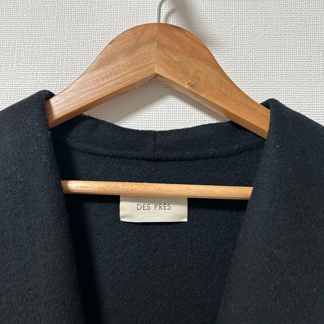 美品✨DES PRÉS ダブルフェイスメルトンビーバー ショートコート　ブラック