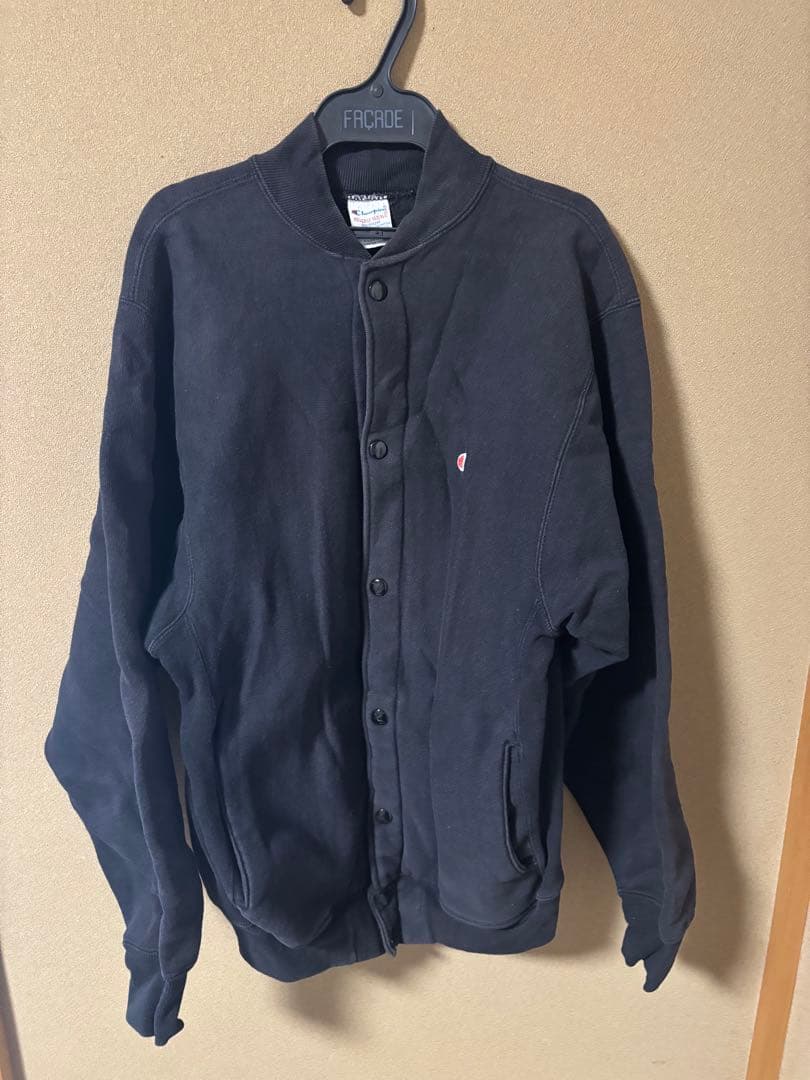 90s champion スナップカーディガン　黒　usa製