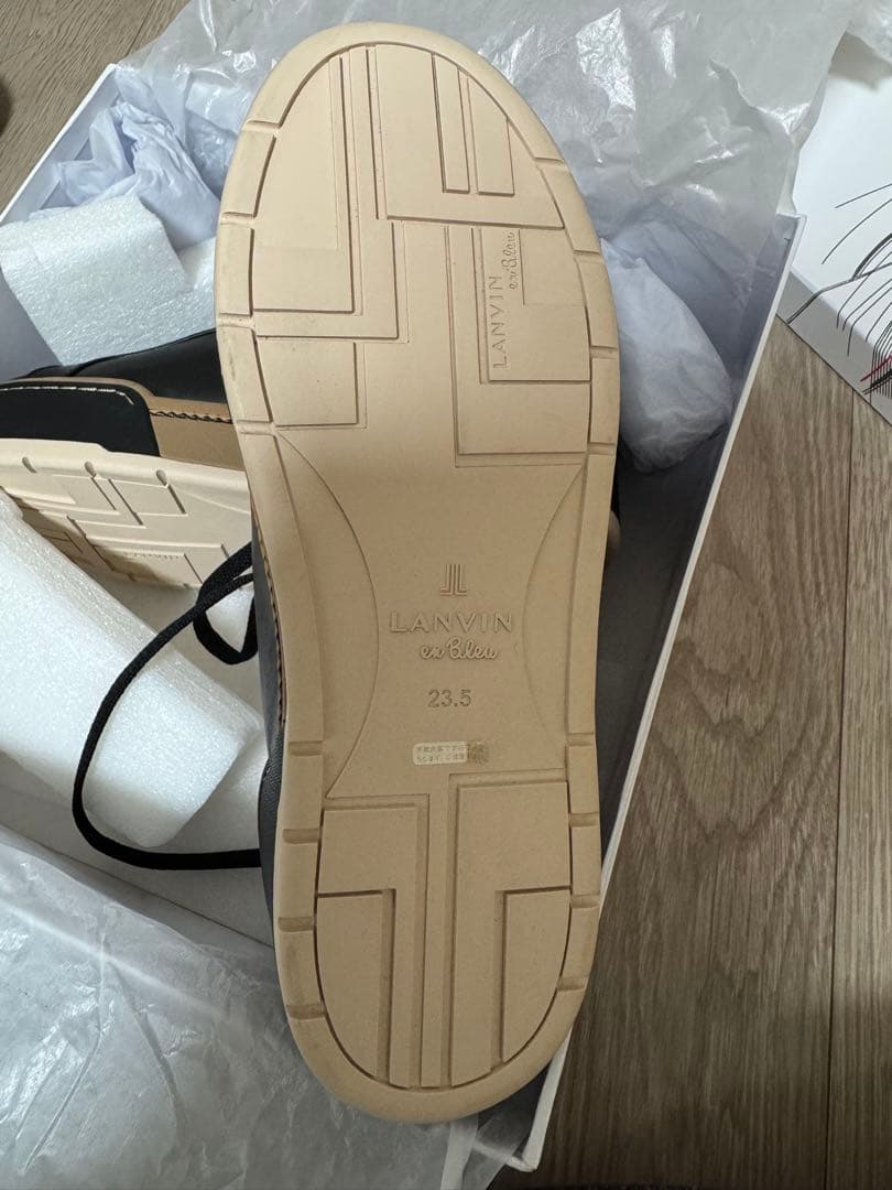 LANVIN 厚底レースアップスニーカー　ブラック　23.5