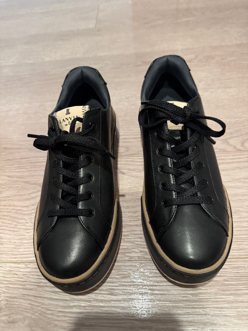 LANVIN 厚底レースアップスニーカー　ブラック　23.5
