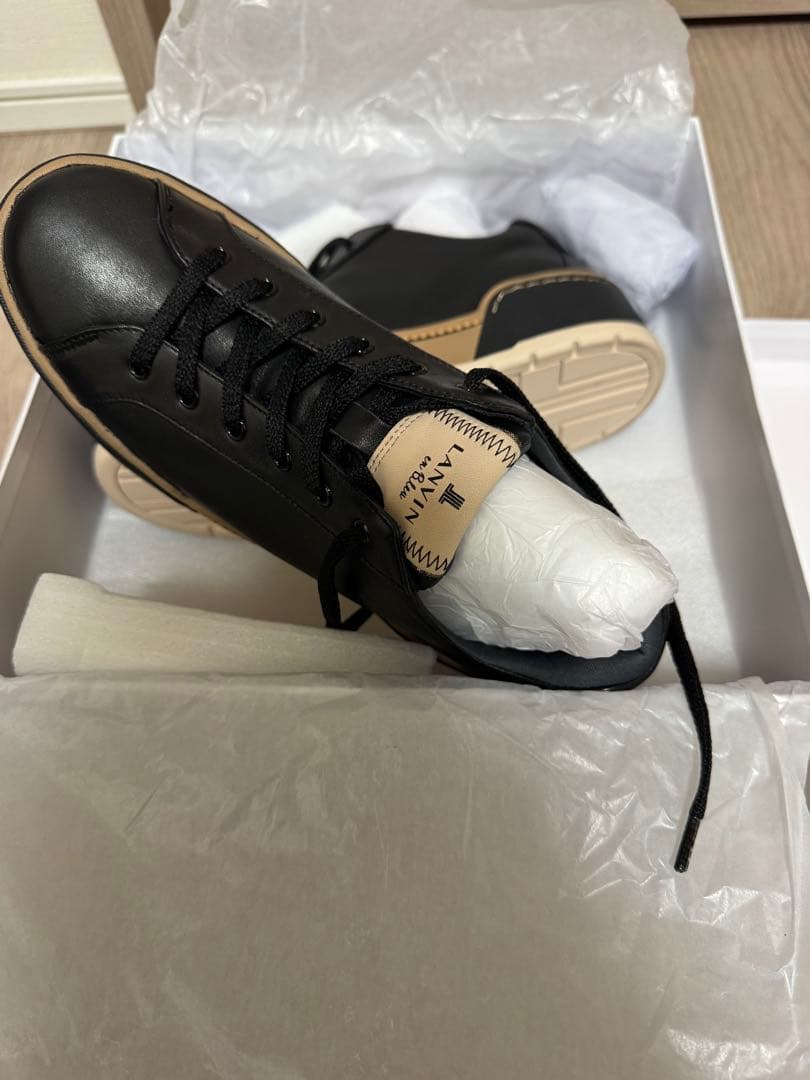 LANVIN 厚底レースアップスニーカー　ブラック　23.5