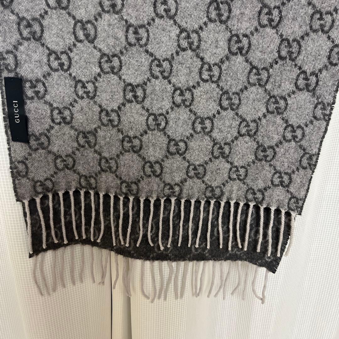 グッチ カシミヤマフラー リバーシブル