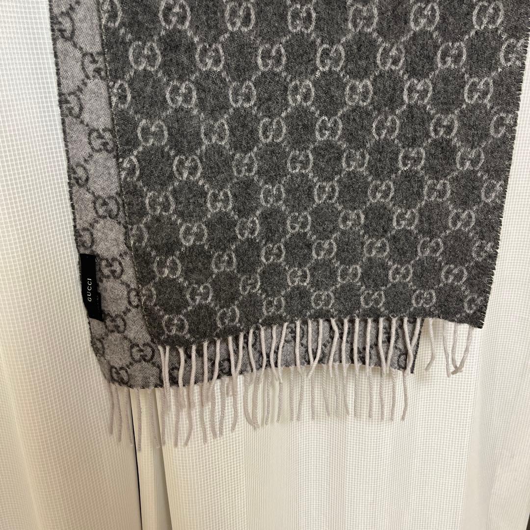 グッチ カシミヤマフラー リバーシブル