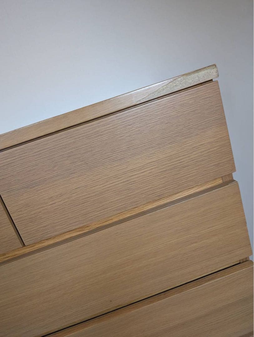 ■送料込■無印 MUJI 木製チェスト オーク材 4段ワイド 衣類収納 たんす棚