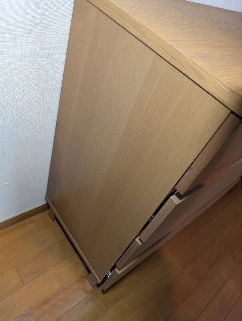 ■送料込■無印 MUJI 木製チェスト オーク材 4段ワイド 衣類収納 たんす棚