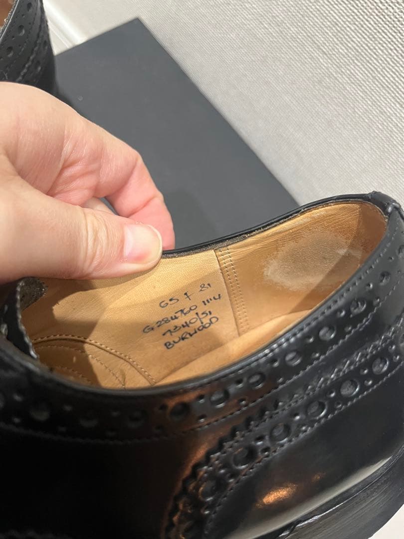 Church's burwood ウィングチップ ブラックレザーシューズ