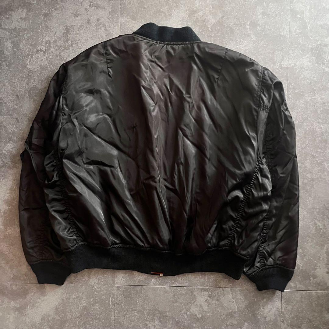 ma-1 フライトジャケット　ワッペン　ブラック リバーシブル