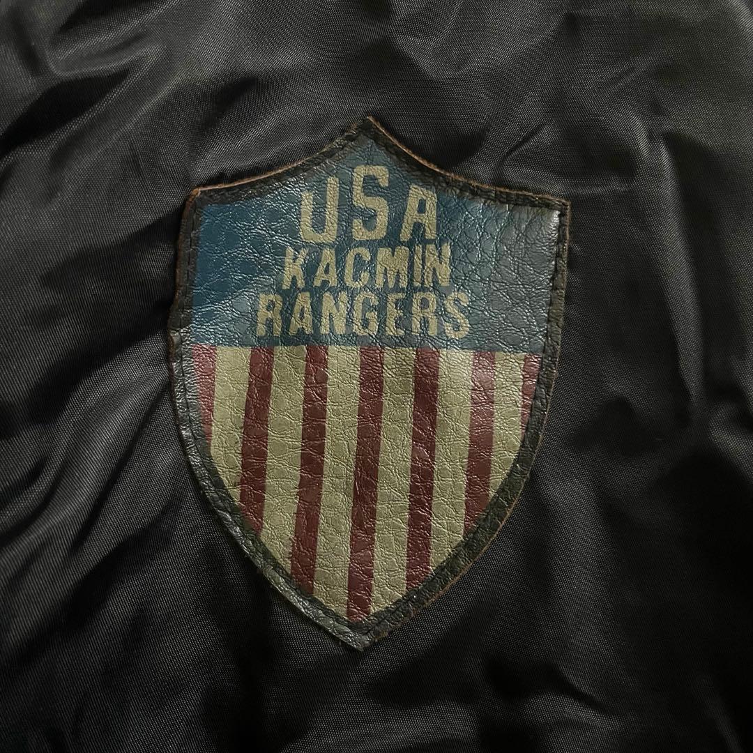 ma-1 フライトジャケット　ワッペン　ブラック リバーシブル