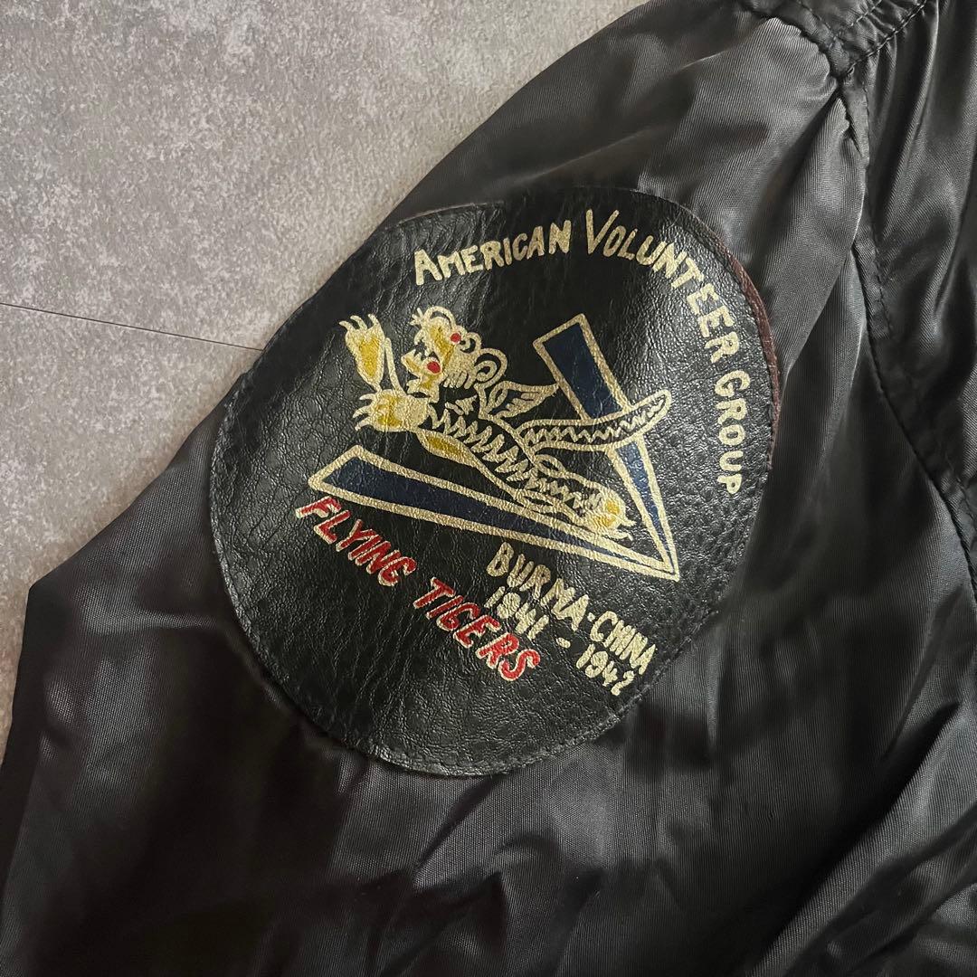 ma-1 フライトジャケット　ワッペン　ブラック リバーシブル