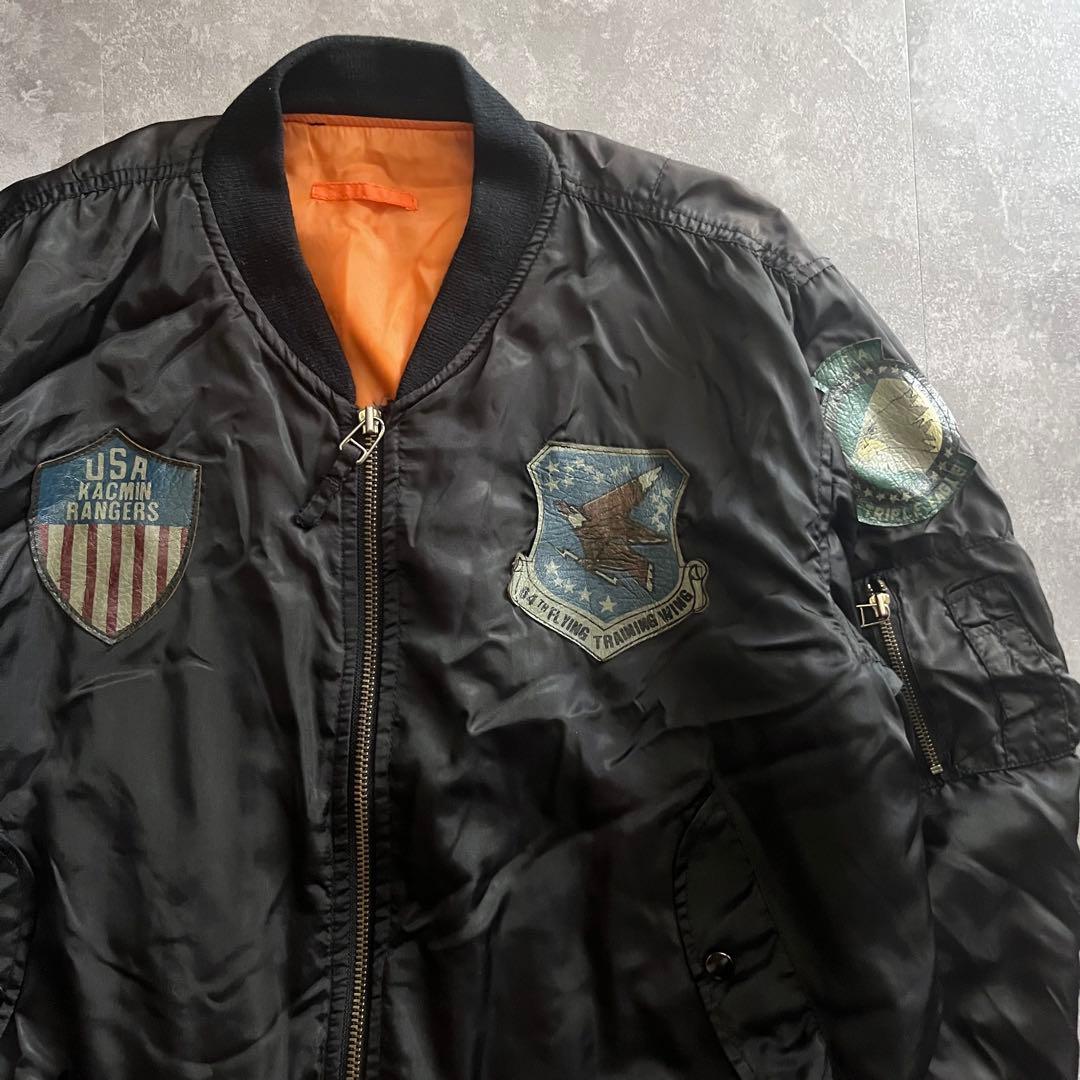 ma-1 フライトジャケット　ワッペン　ブラック リバーシブル