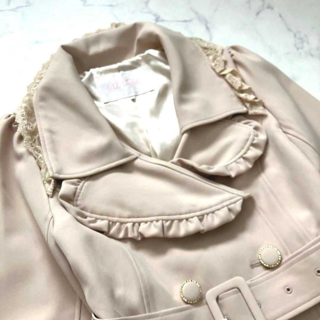 LIZ LISA リズリサ レースフリル襟 トレンチコート ベルト付 リボン