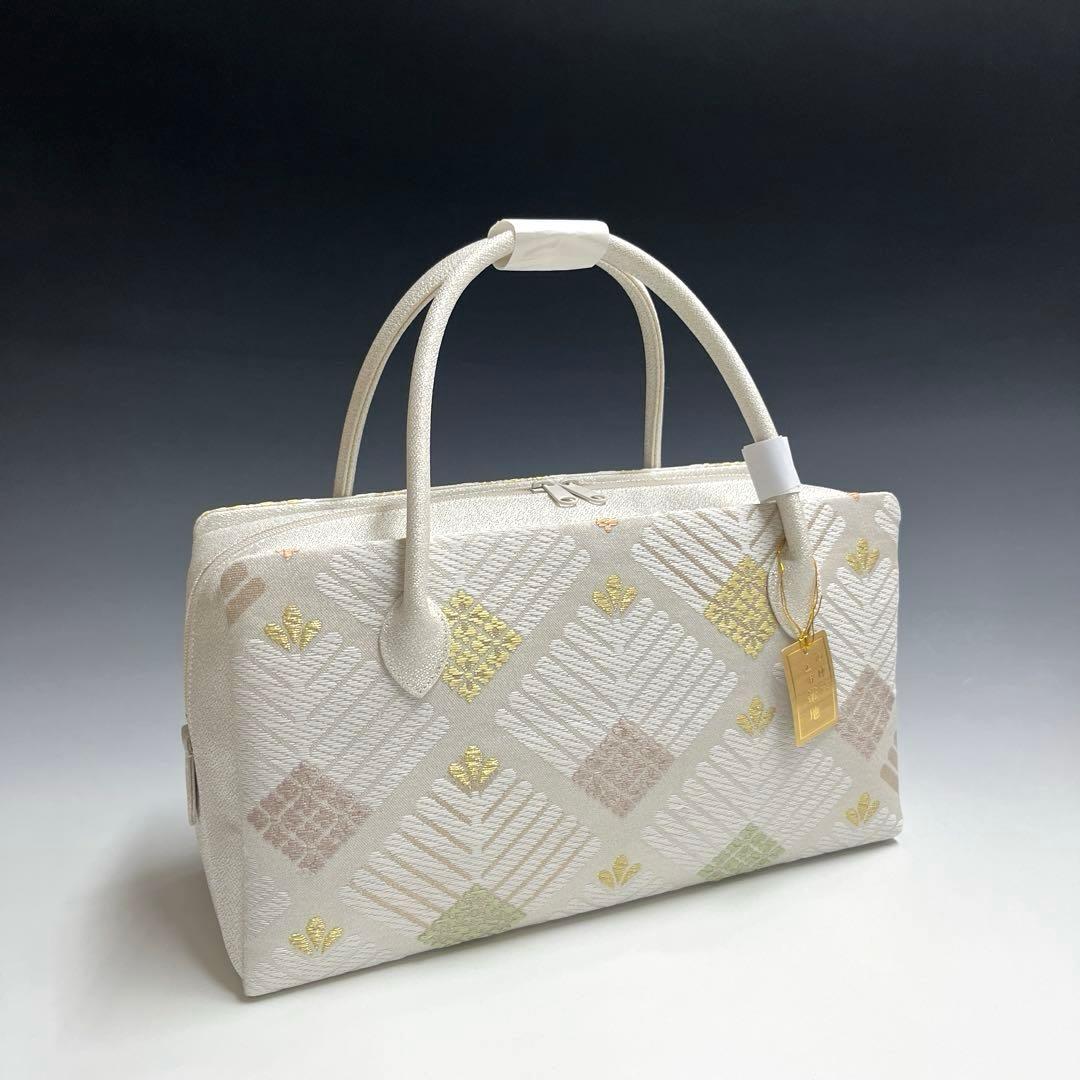 新品未使用品　京都 西陣織正絹帯地使用　利休バッグお茶席　25913