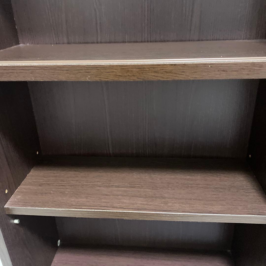 専用　ダークブラウン木製本棚 ガラス扉付き