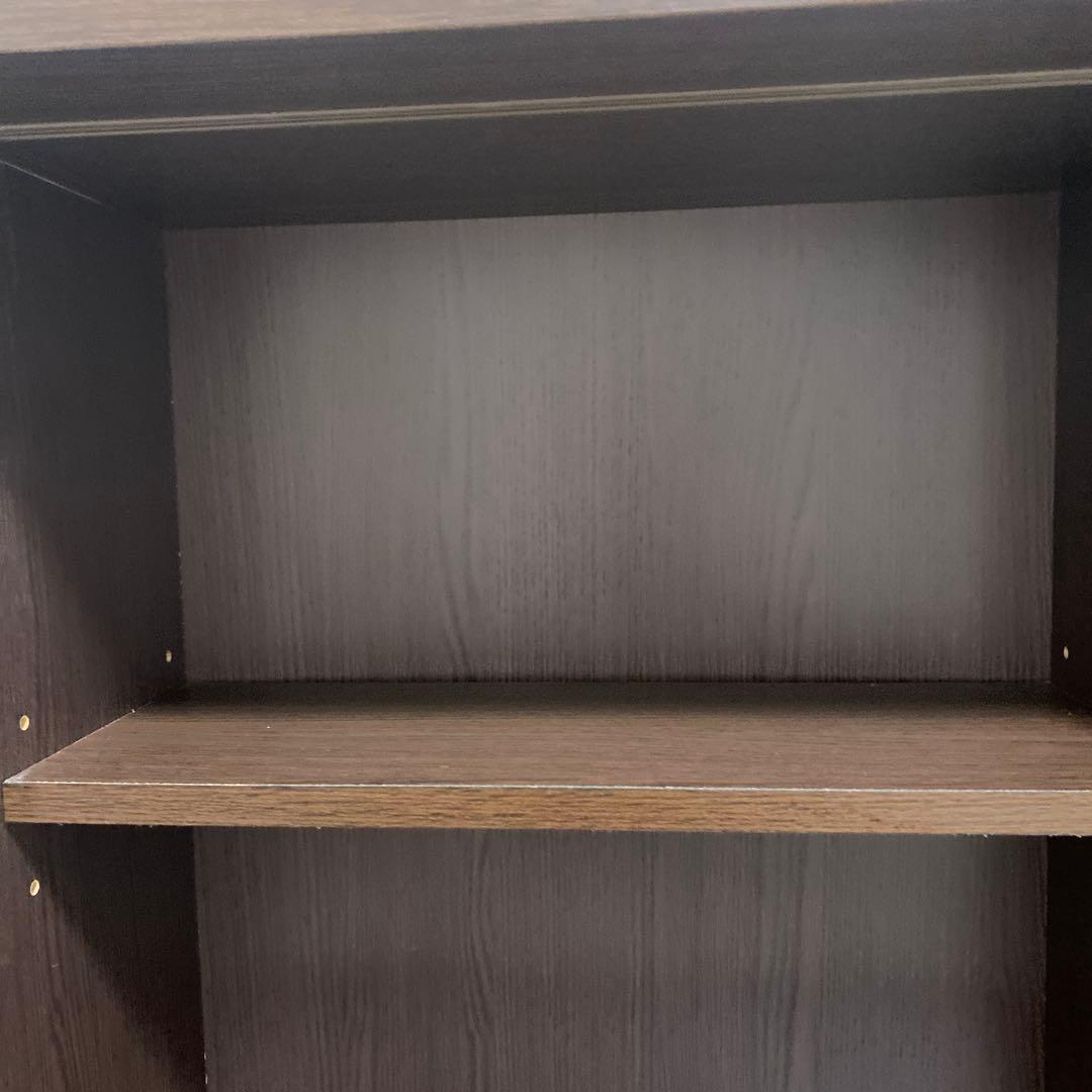 専用　ダークブラウン木製本棚 ガラス扉付き