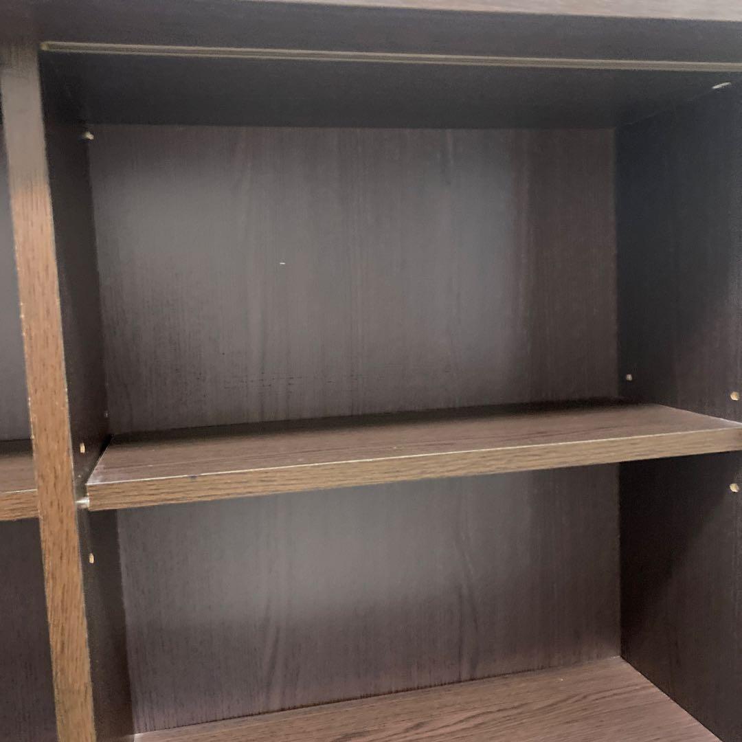 専用　ダークブラウン木製本棚 ガラス扉付き