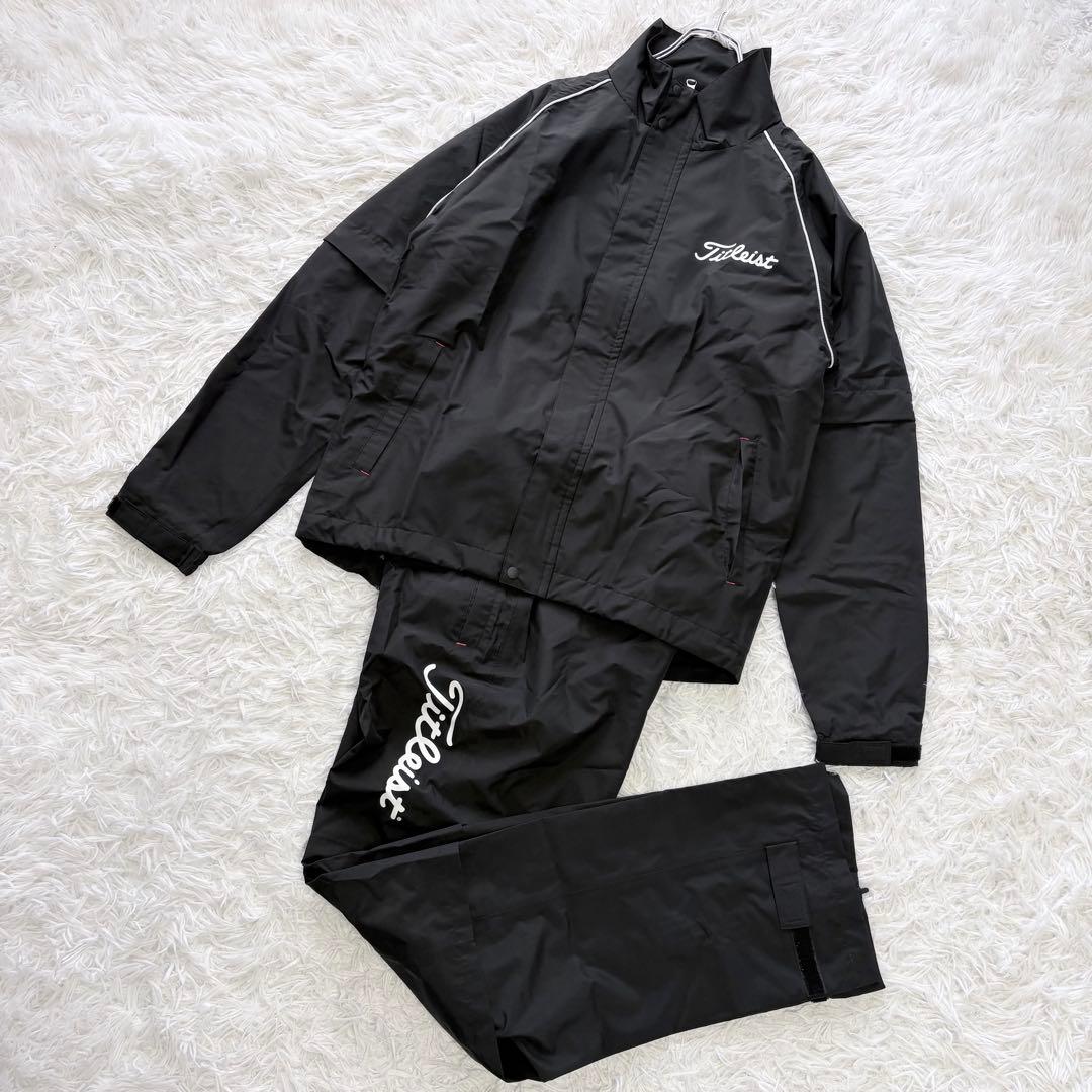 極美品✨Titleist タイトリスト レインウェア 上下セットアップ 黒 L