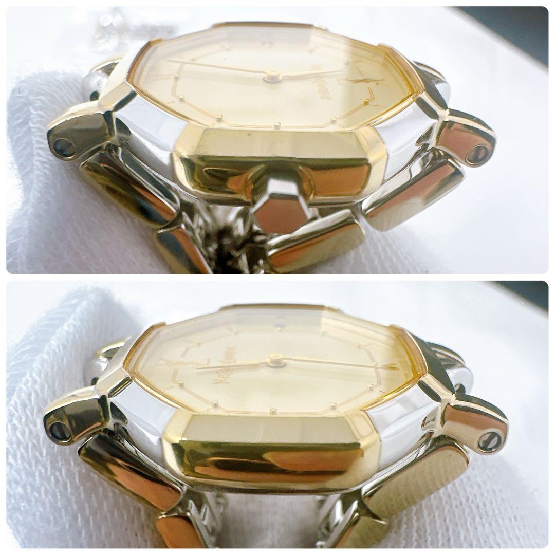 極美品 稼働 イブサンローラン 腕時計 Y字 オクタゴン コンビ 付属品あり