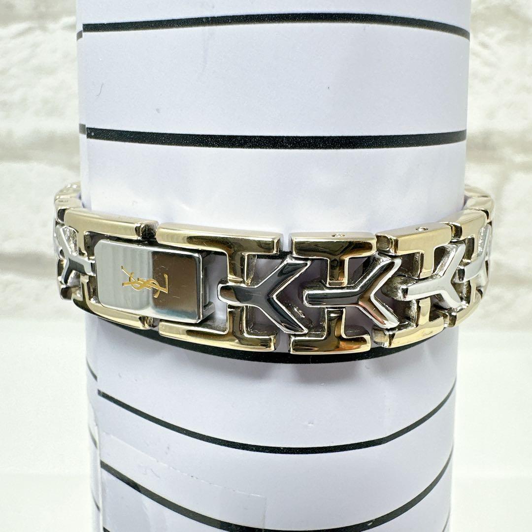 極美品 稼働 イブサンローラン 腕時計 Y字 オクタゴン コンビ 付属品あり