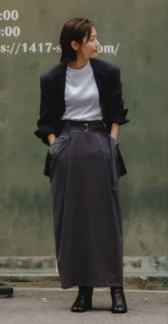 美品 Frey イージーオーバーサイズジャケット 無地 ネイビー S