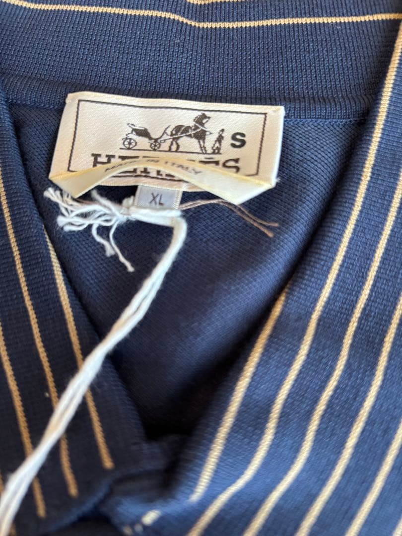 正規店購入　エルメス　HERMES 半袖　ポロシャツ　ネイビー　XL