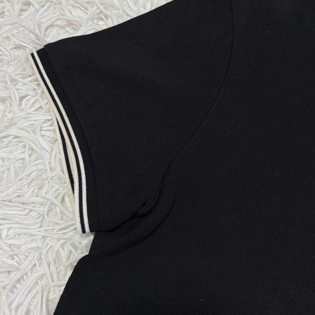 モンクレール　ポロシャツ　トリコロール　ワッペン　黒　Lサイズ