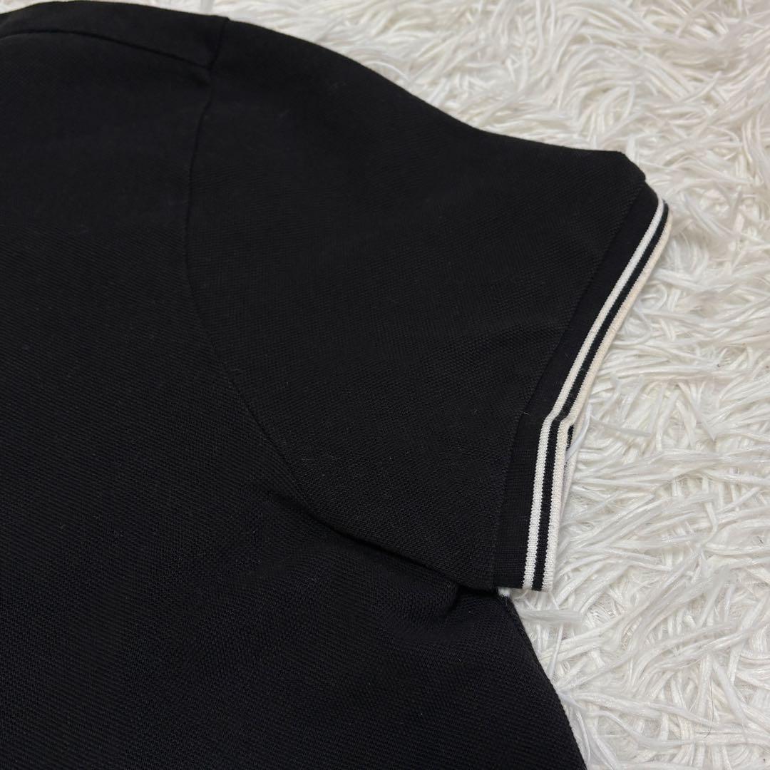 モンクレール　ポロシャツ　トリコロール　ワッペン　黒　Lサイズ