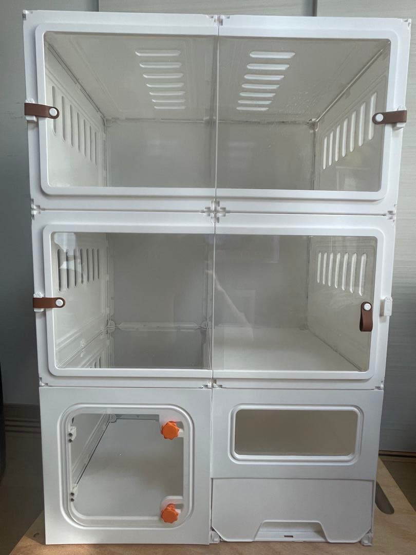 多段式キャットケージ 透明スライド扉