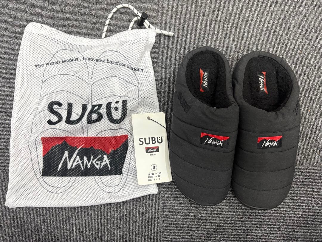 未使用タグ付き　ナンガ スブ タキビ ウィンター サンダル チャコール サイズ0