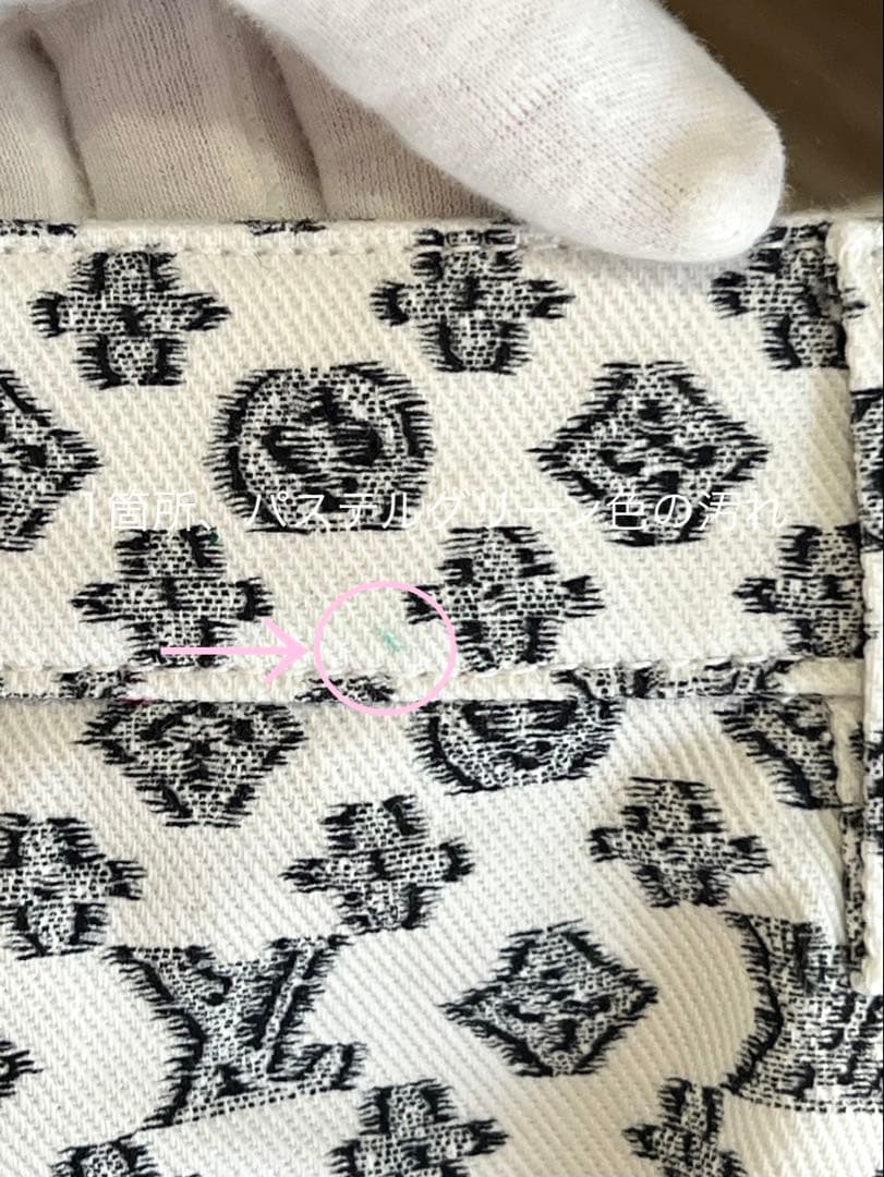 LOUISVUITTON ブラーリィ　モノグラム　ミニスカート　デニム　ホワイト