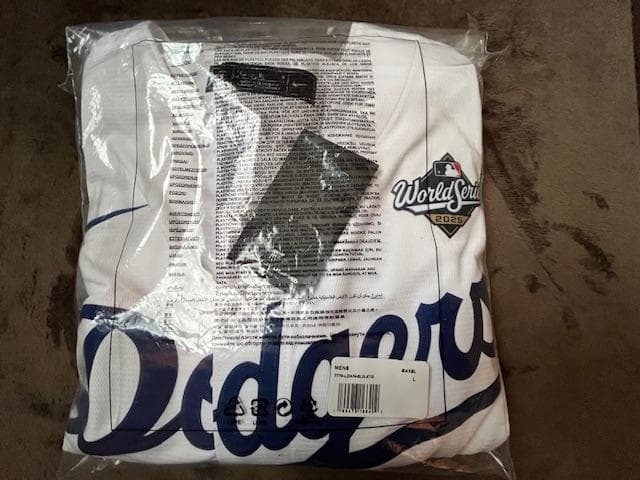 大谷翔平2025WSホームReplicaジャージ♯34&WS2025パッチ付　L