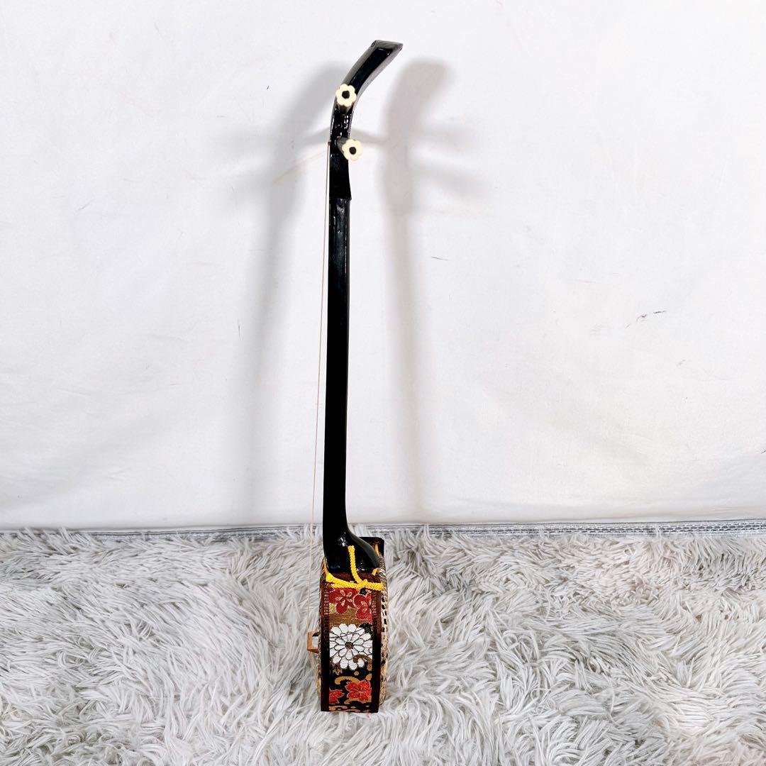 【レア】ミニ沖縄三線 三味線　本皮　一枚張り　皮破れなし