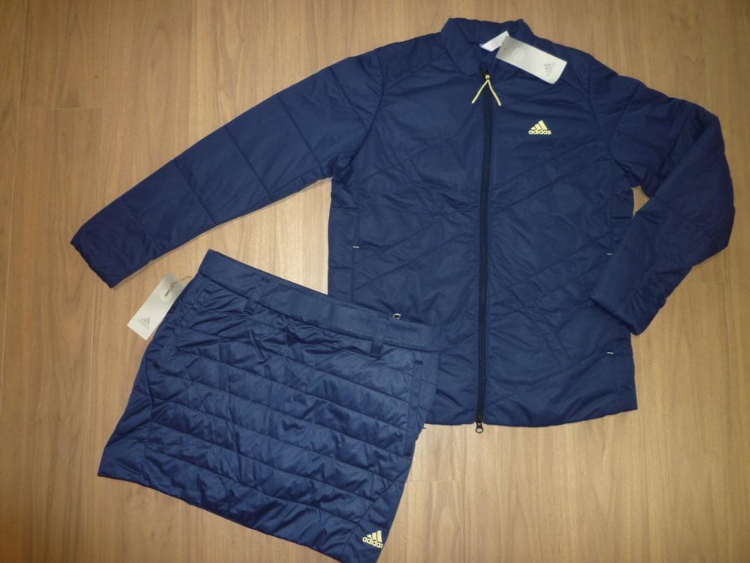 【新品M】adidas アディダスゴルフ秋冬中綿ジャケット&スカートセットアップ
