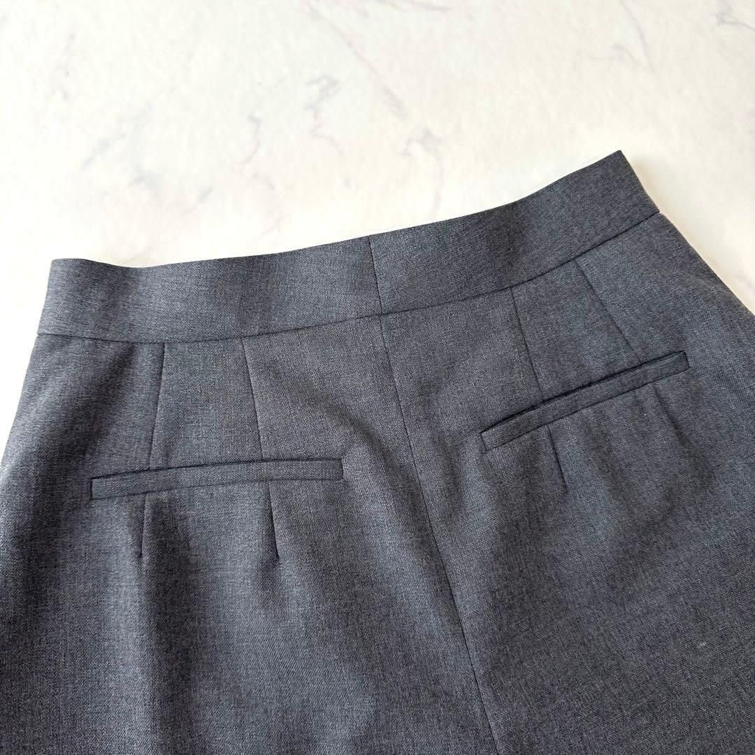 美品ENFOLD エンフォルド ロールアップクロップドパンツ ウール グレー38