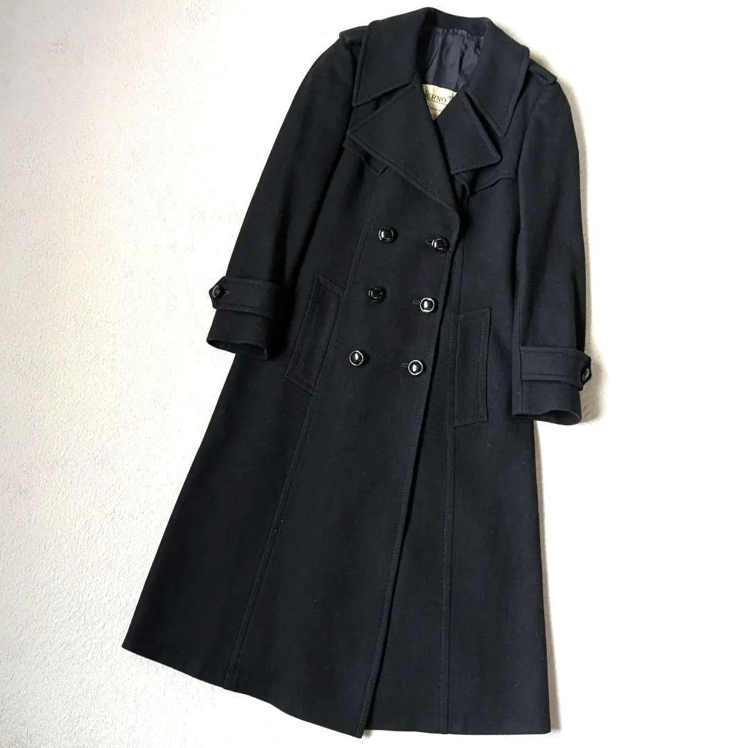 Herno ヘルノ ダブルチェスターコート ブラック 総柄 S相当 ヴィンテージ