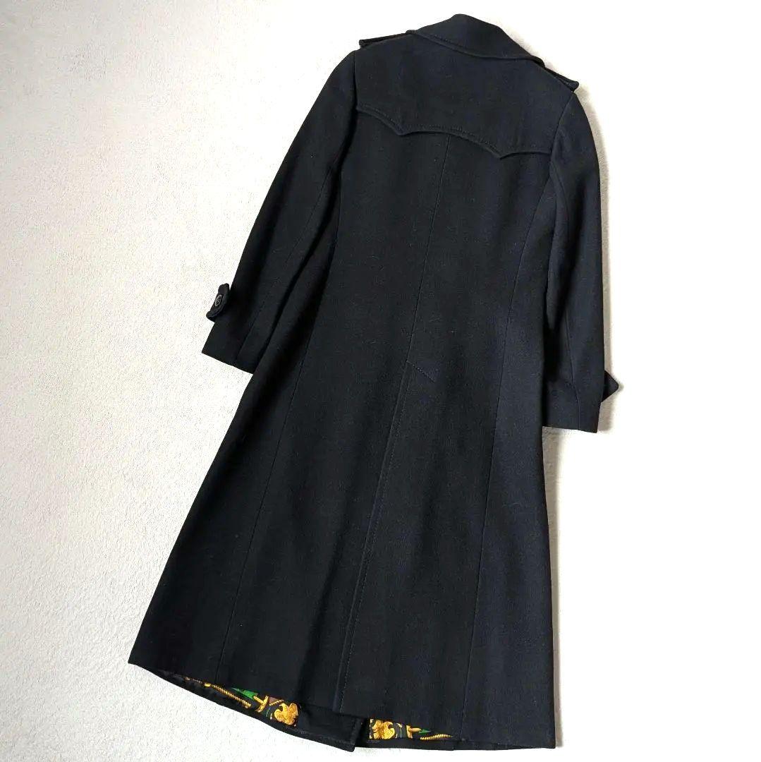 Herno ヘルノ ダブルチェスターコート ブラック 総柄 S相当 ヴィンテージ