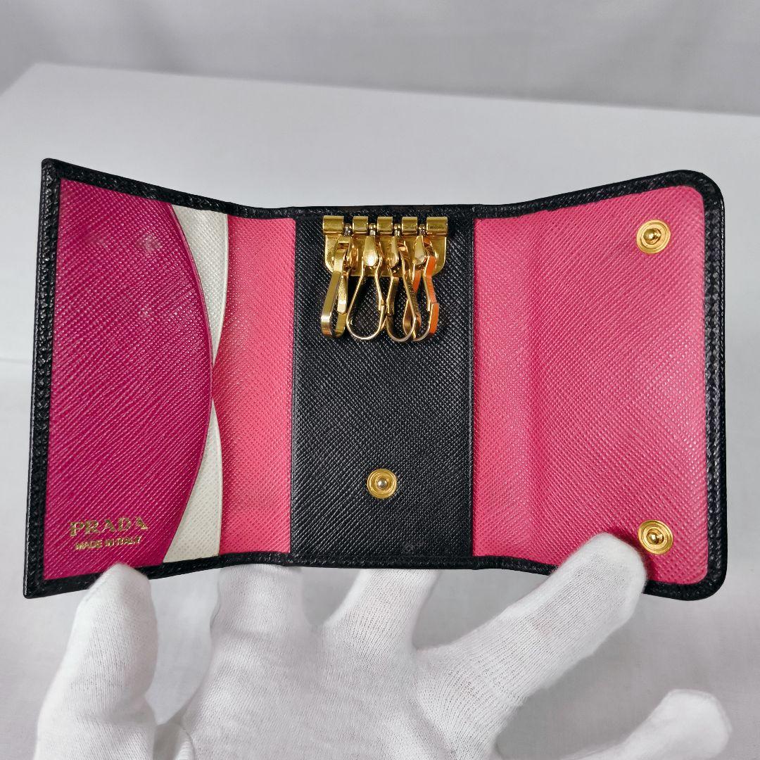 良品✨️　PRADA　プラダ　サフィアーノ マルチカラー　4連キーケース