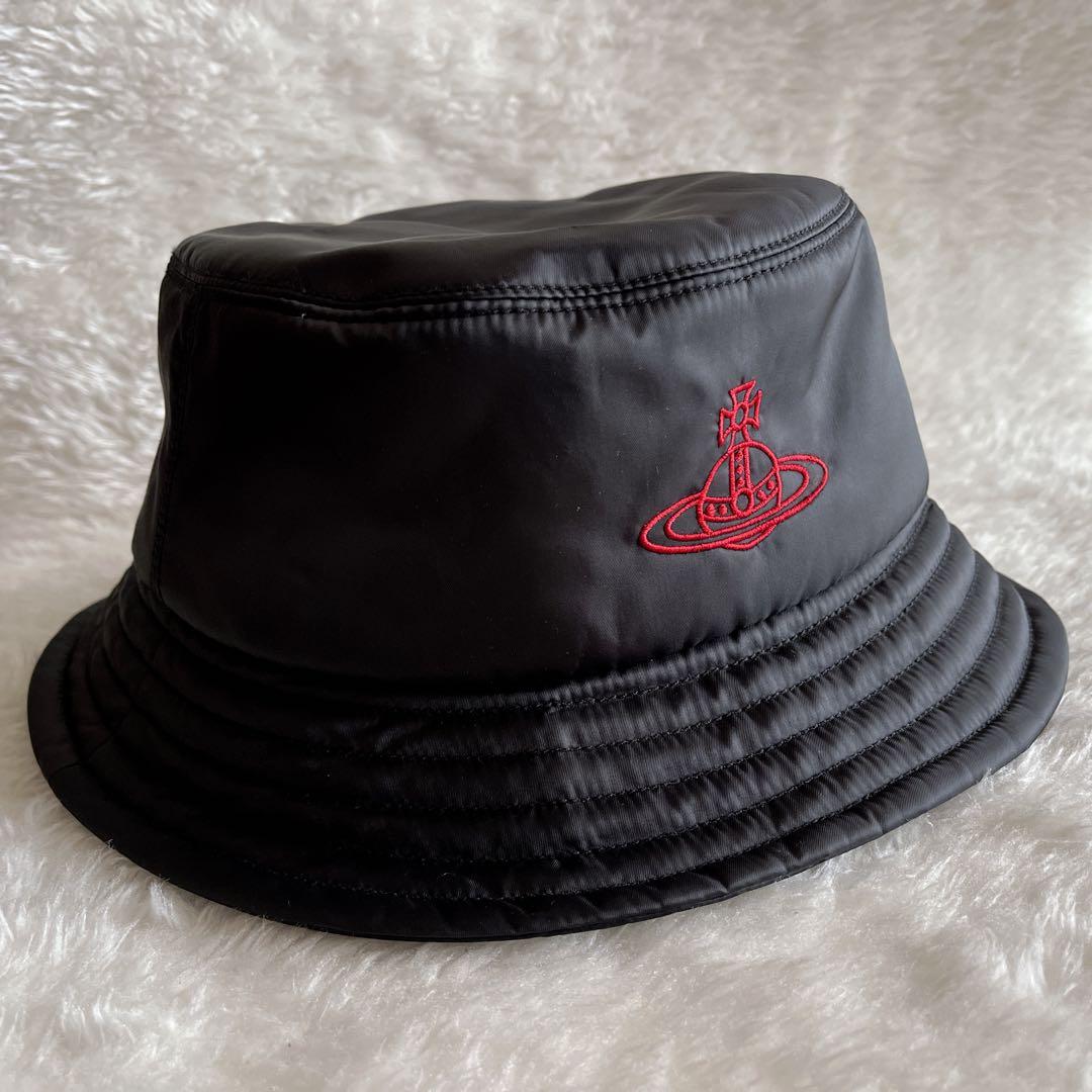 【美品】VivienneWestwood バケットハット　ブラック　オーブロゴ