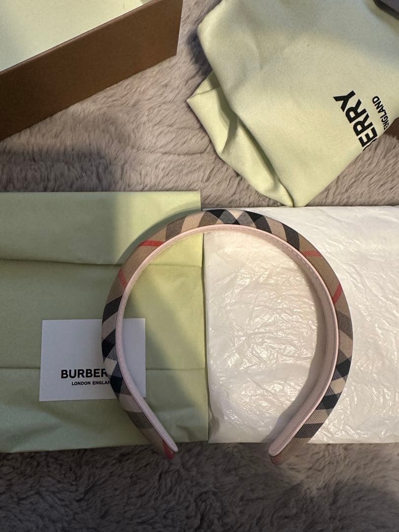 BURBERRY チェックナイロンヘッドバンド