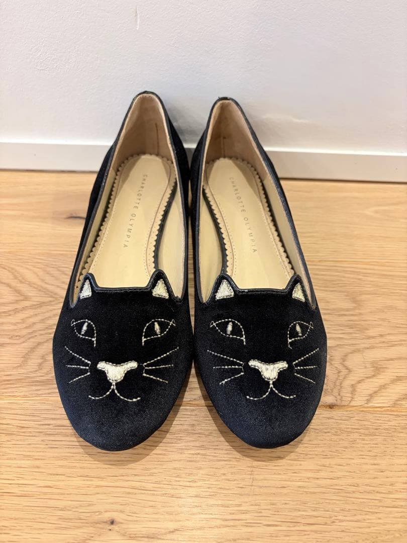 シャルロットオリンピア　フラットシューズ 黒　24.5cm（39） kitty
