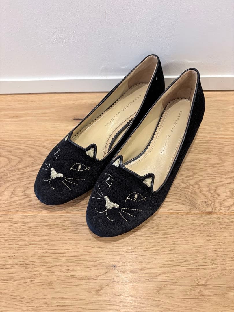 シャルロットオリンピア　フラットシューズ 黒　24.5cm（39） kitty