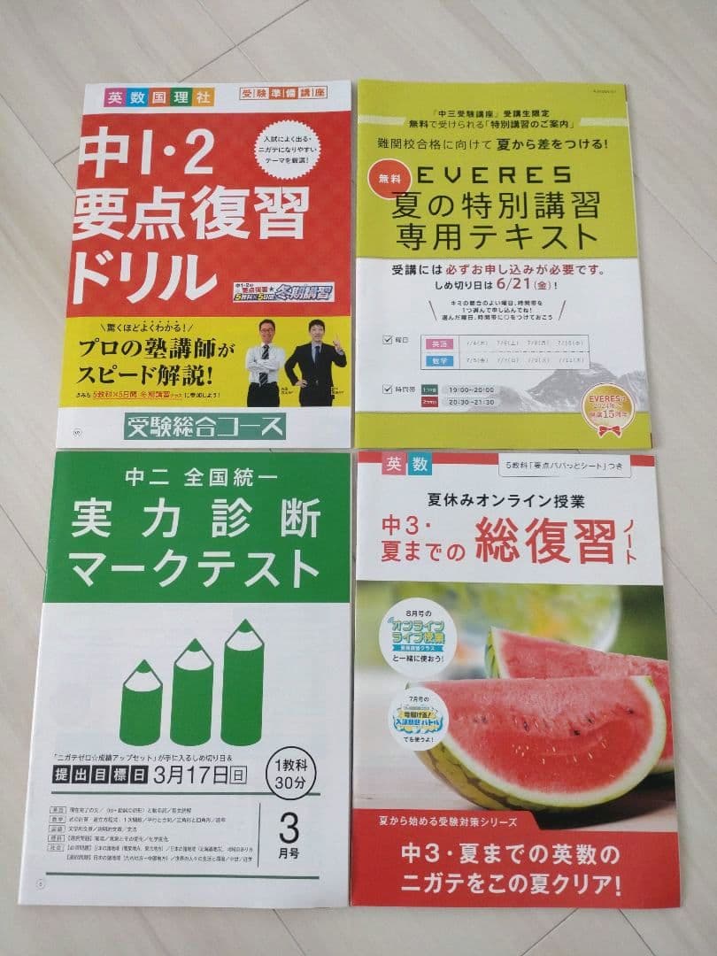 【未使用未開封】進研ゼミ 中学講座 受験対策 定期テスト対策 参考書 家庭学習