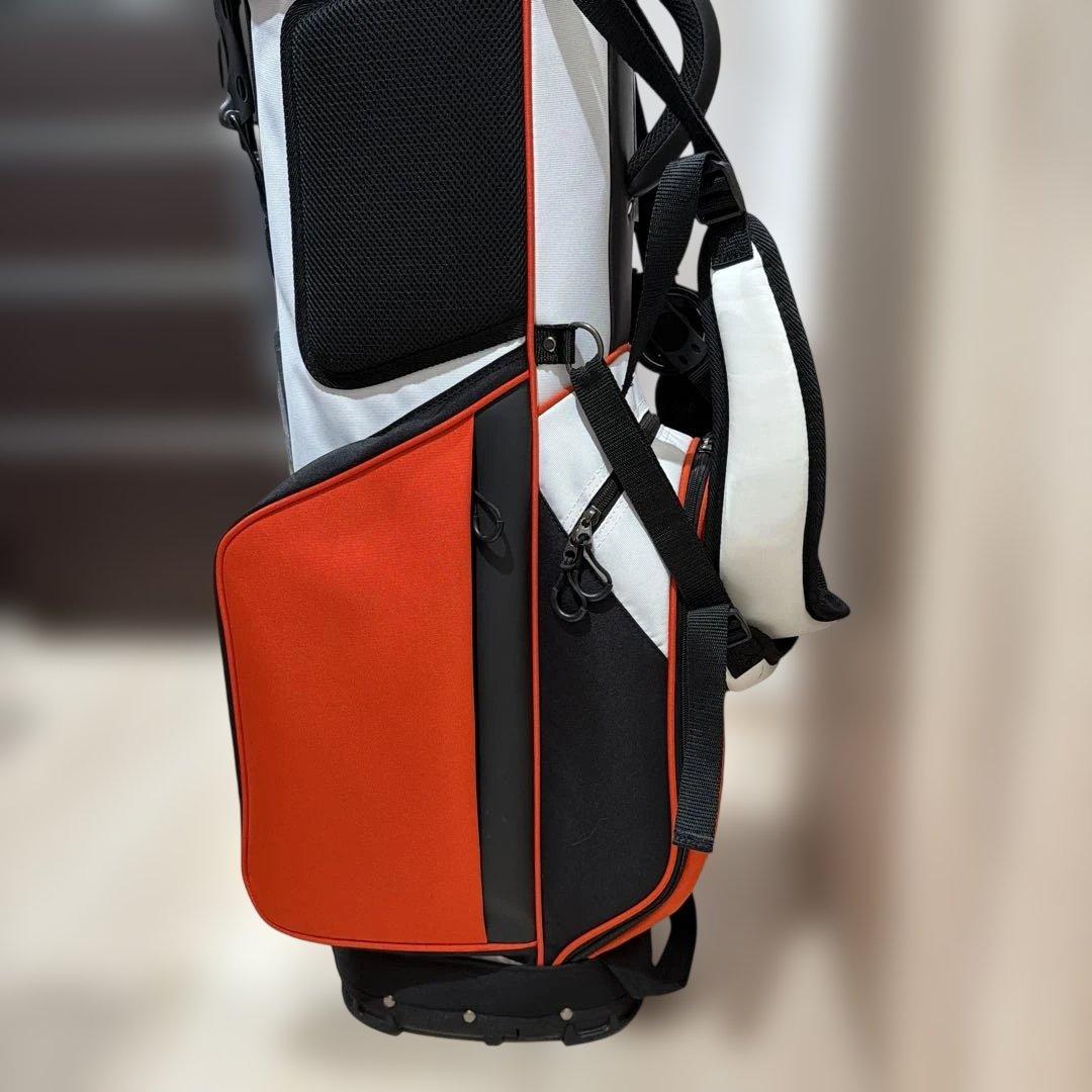 デサントゴルフ　スタンドキャディーバック　オレンジ/ホワイト　9型　47インチ