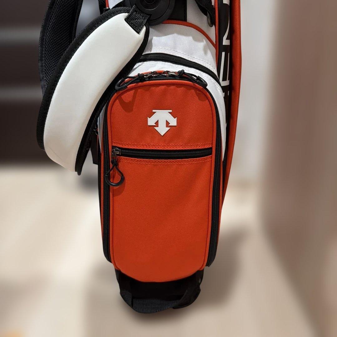 デサントゴルフ　スタンドキャディーバック　オレンジ/ホワイト　9型　47インチ
